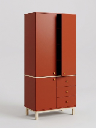 Wariant: szafa dwudrzwiowa | 100x55x190cm | trzy rzędy szuflad lub szafki - SZ-MODEL (2.2)