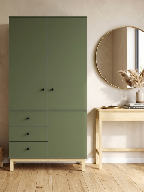 Wariant: szafa dwudrzwiowa | 100x55x190cm | trzy rzędy szuflad lub szafki - SZ-MODEL (2.2)