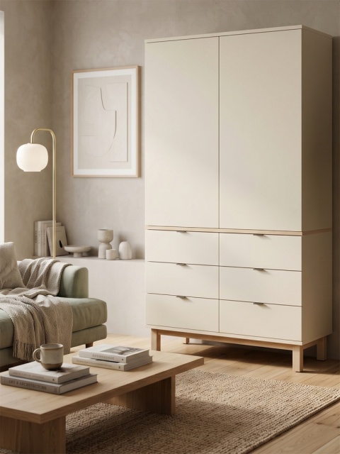 Wariant: szafa dwudrzwiowa | 100x55x190cm | trzy rzędy szuflad lub szafki - SZ-MODEL (2.2)