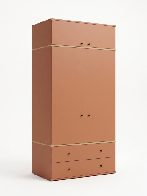 Wariant: szafa dwudrzwiowa z nadstawką | 100x55x211cm | cztery szuflady - SZ-MODEL (3.2)