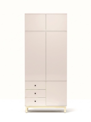 Wariant: szafa dwudrzwiowa z nadstawką | 100x55x230cm | trzy rzędy szuflad lub szafki - SZ-MODEL (3.2)