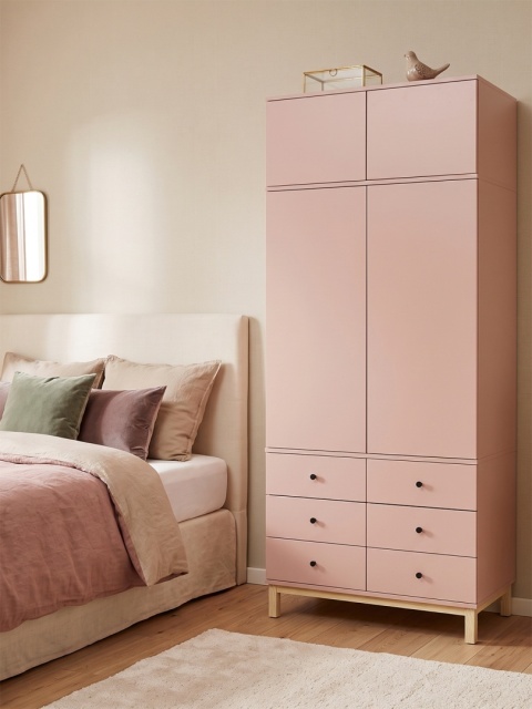 Wariant: szafa dwudrzwiowa z nadstawką | 100x55x230cm | trzy rzędy szuflad lub szafki - SZ-MODEL (3.2)