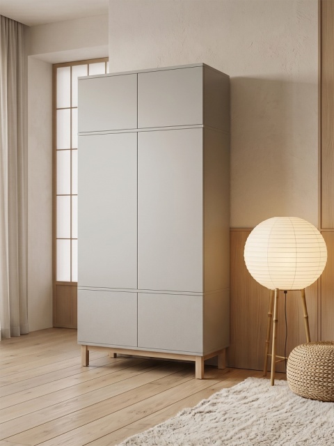 Wariant: szafa dwudrzwiowa z nadstawką | 100x55x230cm | trzy rzędy szuflad lub szafki - SZ-MODEL (3.2)