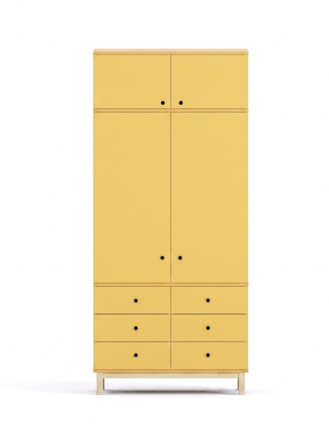 Wariant: szafa dwudrzwiowa z nadstawką | 100x55x230cm | trzy rzędy szuflad lub szafki - SZ-MODEL (3.2)