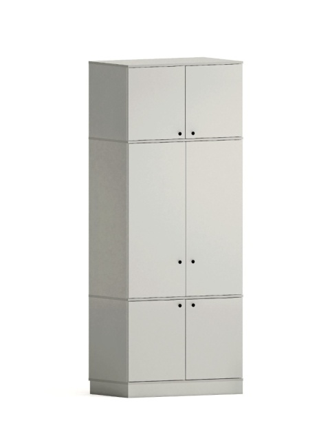 Wariant: szafa dwudrzwiowa z nadstawką | 100x55x230cm | trzy rzędy szuflad lub szafki - SZ-MODEL (3.2)