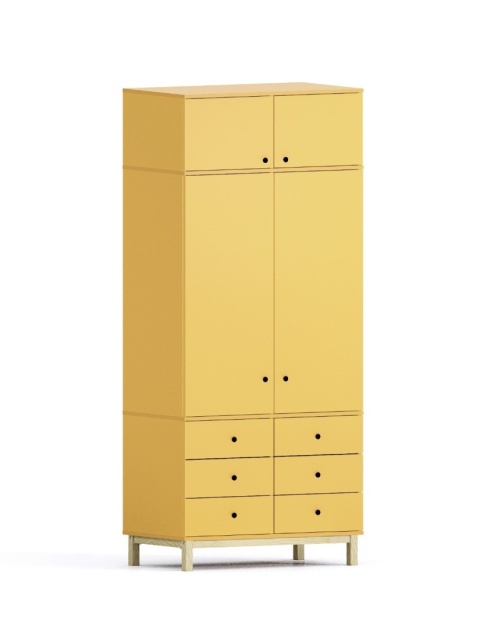 Wariant: szafa dwudrzwiowa z nadstawką | 100x55x230cm | trzy rzędy szuflad lub szafki - SZ-MODEL (3.2)