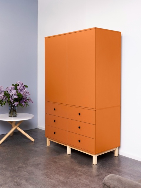 Wariant: szafa dwudrzwiowa | 100x55x190cm | trzy rzędy szuflad lub szafki - SZ-MODEL (2.2)