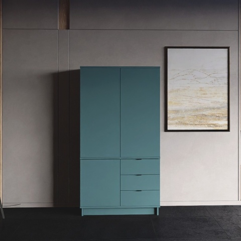 Wariant: szafa dwudrzwiowa | 100x55x190cm | trzy rzędy szuflad lub szafki - SZ-MODEL (2.2)
