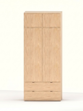Wariant: szafa dwudrzwiowa z nadstawką | 80x55x211cm | dwie szerokie szuflady - SZ-MODEL (3.2)