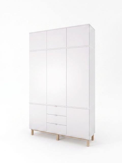 Wariant: szeroka, trzydrzwiowa szafa z nadstawką | 140x55x230cm | szafki i szuflady - SZ-MODEL (3.3)