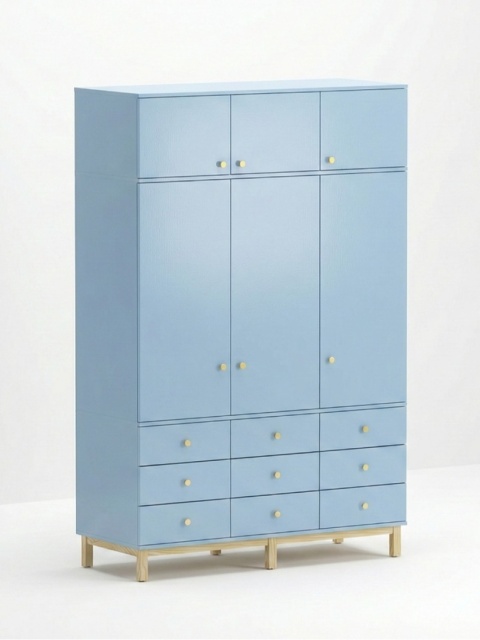 Wariant: szeroka, trzydrzwiowa szafa z nadstawką | 140x55x230cm | szafki i szuflady - SZ-MODEL (3.3)