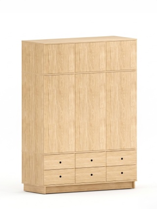 Wariant: trzydrzwiowa, szeroka szafa z nadstawką | 140x55x211cm | sześć szuflad - SZ-MODEL (3.3)