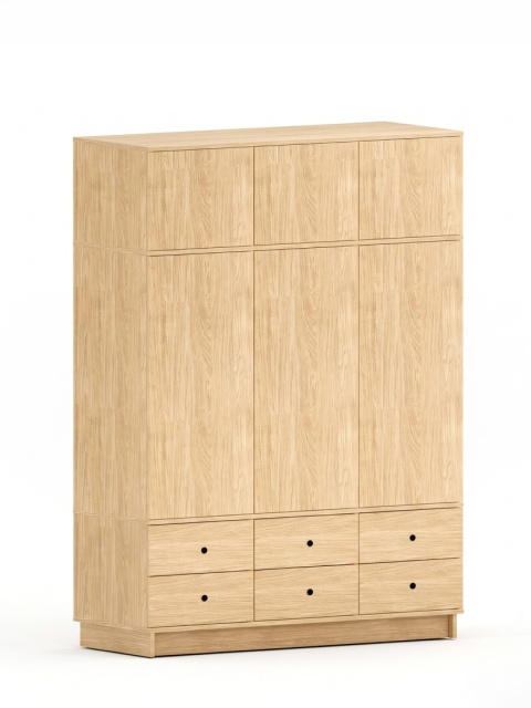 Wariant: trzydrzwiowa, szeroka szafa z nadstawką | 140x55x211cm | sześć szuflad - SZ-MODEL (3.3)