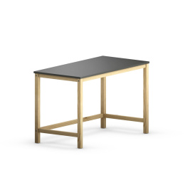 B-DES3 grafitowe, szare biurko w stylu skandynawskim, na drewnianych nogach.