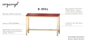 B-DES3 żółte biurko w stylu skandynawskim, na drewnianych nogach.