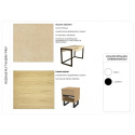B-DES3-PRO biurko z blatem z forniru dębowego, stelaż z drewna, loftowe
