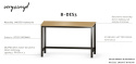 B-DES3-PRO biurko z blatem z forniru dębowego, stelaż z drewna, loftowe
