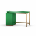 B-DES43 Zielone biurko z kontenerem, szafką w kilku rozmiarach