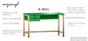 B-DES7 - zielone biurko skandynawskie z dwiema bocznymi szufladami