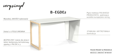 B-EDGE2 Białe biurko na niebanalnym stelażu z drewnem. Również z kontenerkiem. B-EDGE2 Białe biurko na niebanalnym stelażu z drewnem. Również z kontenerkiem.
