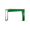B-EDGE2 Zielone biurko na niebanalnym stelażu z drewnem. Również z kontenerkiem