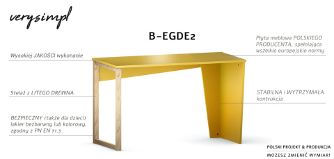 B-EDGE2 Grafitowe, szare biurko na niebanalnym stelażu z drewnem. Również z kontenerkiem B-EDGE2 Grafitowe, szare biurko na niebanalnym stelażu z drewnem. Również z kontenerkiem