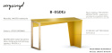 B-EDGE2 Żółte biurko na niebanalnym stelażu z drewnem. Również z kontenerkiem