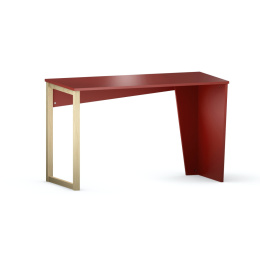 B-EDGE2 Czerwone biurko na niebanalnym stelażu z drewnem. Również z kontenerkiem