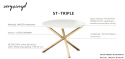 ST-TRIPLE - biały, skandynawski, okrągły stół, drewniany stelaż, fi100cm