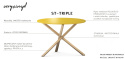 ST-TRIPLE Beżowy okrągły stół, drewniany stelaż, średnica 100cm