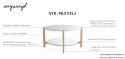 STK-NLEVEL2 Biały, okrągły stolik kawowy z półką, drewniane nogi - fi80