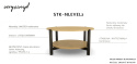 STK-NLEVEL2-PRO Drewniany, okrągły stolik kawowy z półką z forniru dębowego