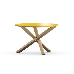 STK-TRIPLE Żółty, okrągły stolik kawowy, dwa rozmiary