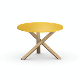 STK-TRIPLE-COLOR Żółty, okrągły stolik kawowy, dwa rozmiary