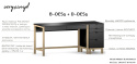 Zestaw: Czarne biurko B-DES5/2 z dostawką z szufladami D-DES5