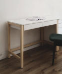 B-DES5/2 Białe biurko z dwiema szufladami w stylu skandynawskim. Drewniany stelaż, wiele rozmiarów