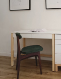 B-DES5/2 Białe biurko z dwiema szufladami w stylu skandynawskim. Drewniany stelaż, wiele rozmiarów