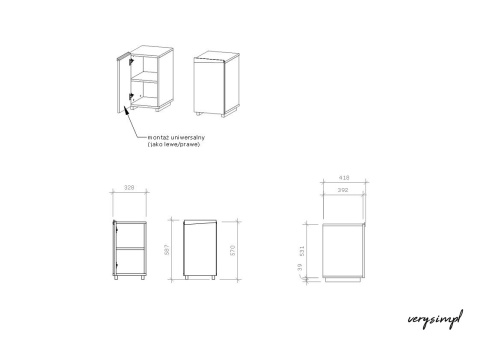 KON-EDGE2 kontenerek pod biurko, szafka nocna z drewnianym uchwytem. Dostępny w wielu kolorach i drewnopodobnych dekorach