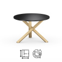 STK-TRIPLE Czarny, okrągły stolik kawowy, dwa rozmiary