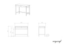 Zestaw: Białe, skandynawskie biurko B-DES5/2 z dostawką z szufladami D-DES5
