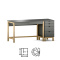 Zestaw: Grafitowe, szare biurko B-DES5/2 z dostawką z szufladami D-DES5