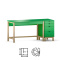 Zestaw: Zielone biurko B-DES5/2 z dostawką z szufladami D-DES5