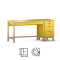 Zestaw: Żółte biurko B-DES5/2 z dostawką z szufladami D-DES5