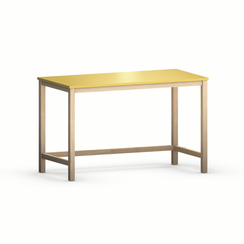 B-DES3 proste biurko skandynawskie/japandi na drewnianych nogach. Do wyboru wiele kolorów, dekorów, sklejka i fornir