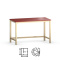 B-DES3 czerwone biurko w stylu skandynawskim, na drewnianych nogach.