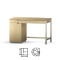 B-DES45-PRO, biurko z dwiema szufladami i szafką ze slejki brzozowej i drewna, kilka rozmiarów