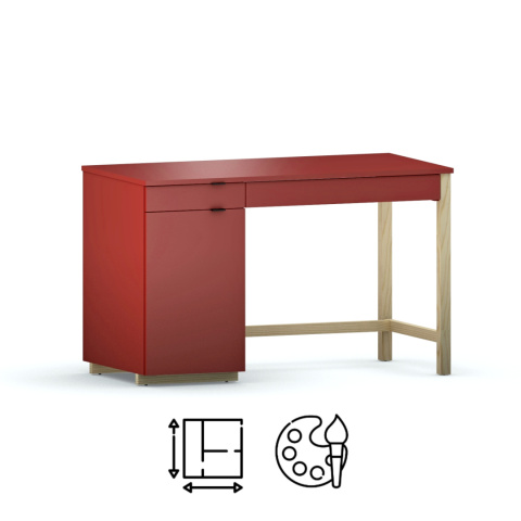 B-DES45-czerwone-biurko-z-szufladami-i-kontenerem-szafka