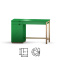 B-DES45 zielone biurko z dwiema szufladami i szafką, kilka rozmiarów