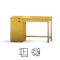 B-DES45 żółte biurko z dwiema szufladami i szafką, kilka rozmiarów