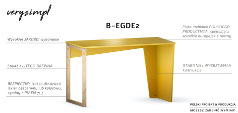 B-EDGE2 Czerwone biurko na niebanalnym stelażu z drewnem. Również z kontenerkiem